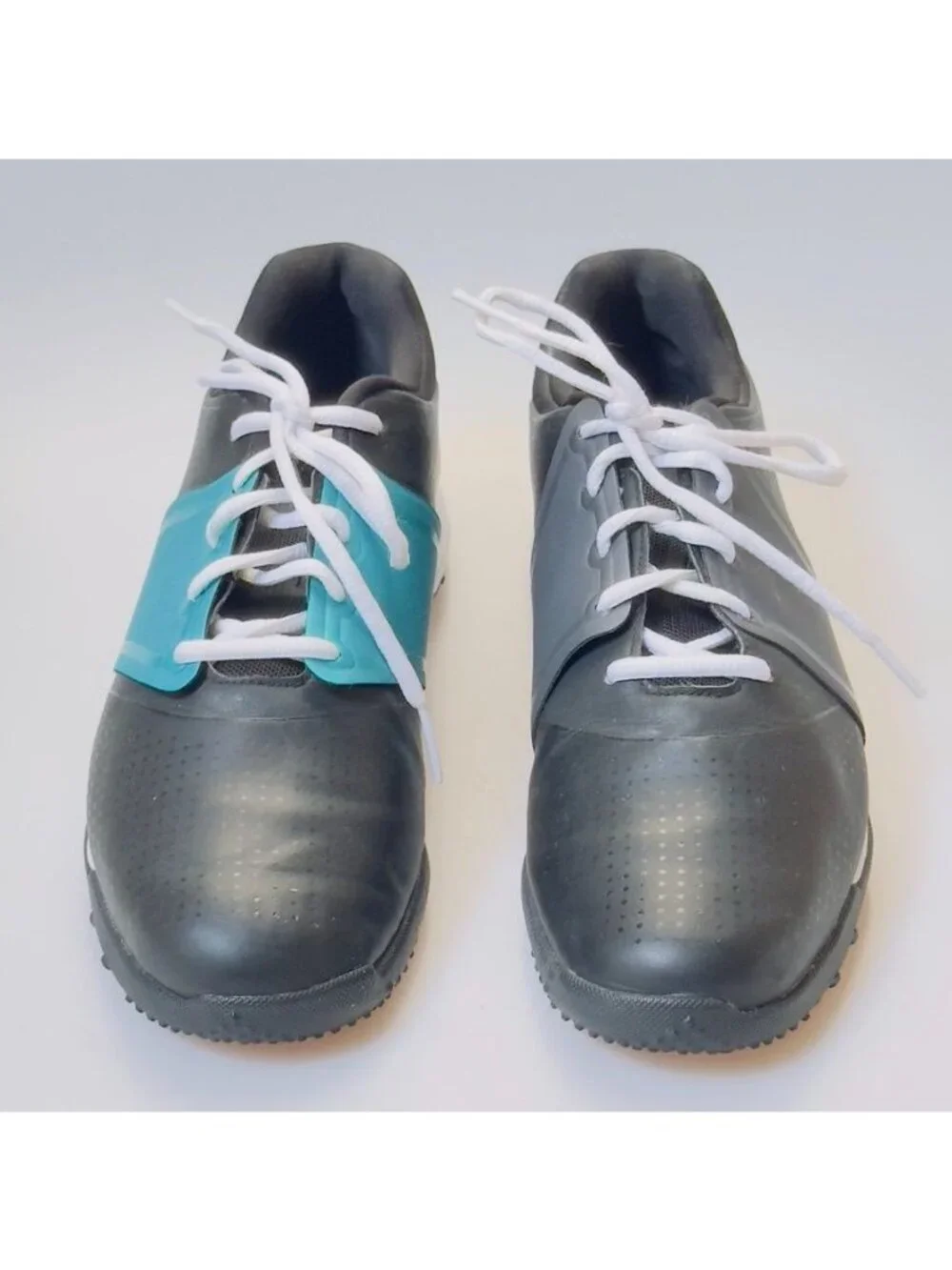 NIKE LUNARLON Women's Shoes Golf Black Blue Grey White Laces Size 7.5